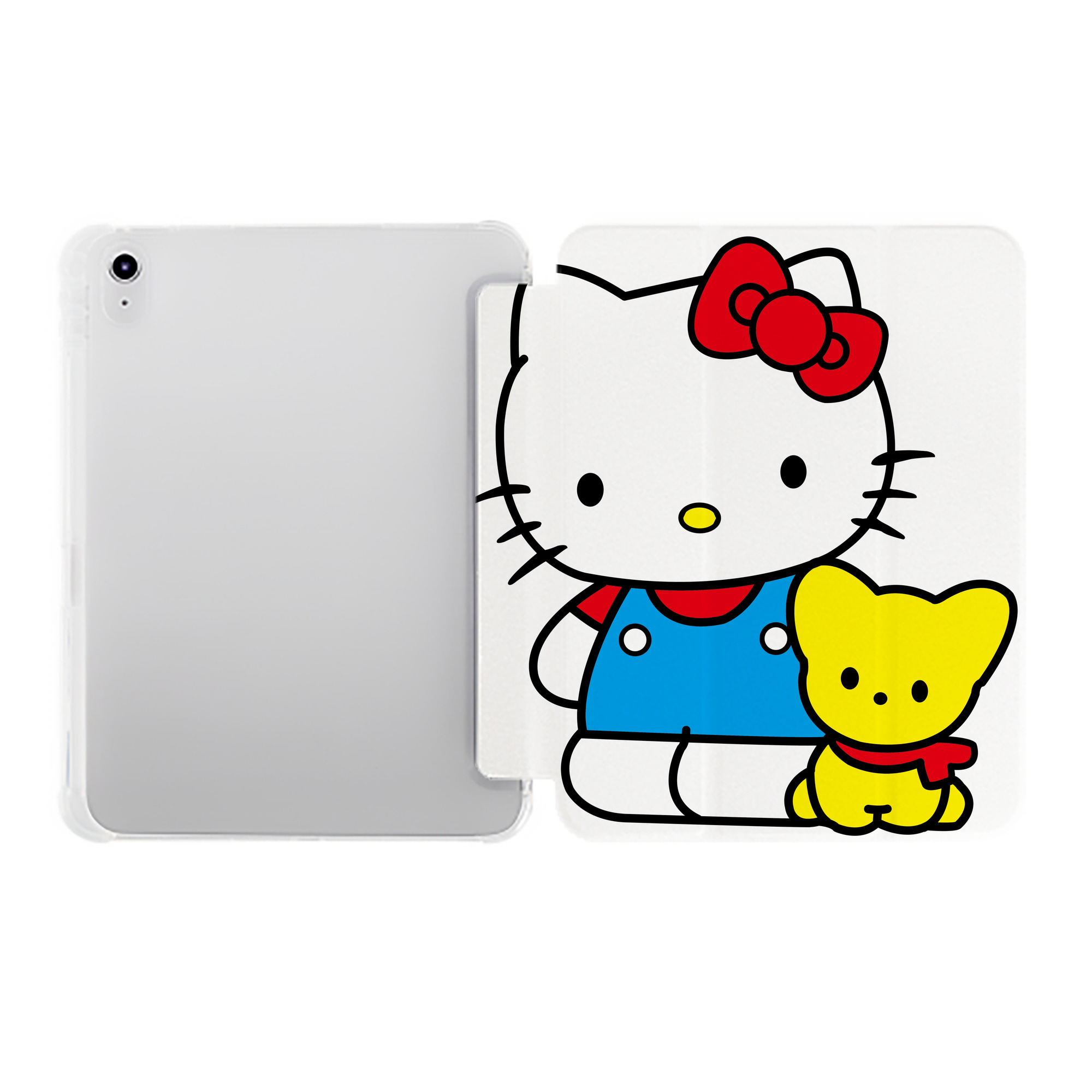（画像用） Hello Kitty ハローキティ IPad ケース ペン収納付き 三つ折りスタンド PUレザー×シリコン 対応機種9.5/10.5/10.9インチ